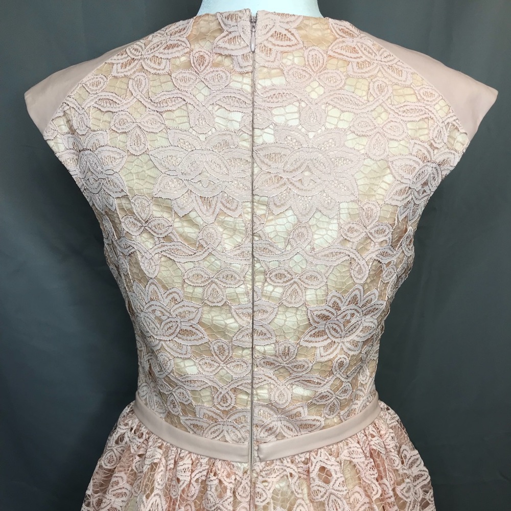 ⭐️Jovani JA99096 Blush Lace and Faux Leather Dress - Picture 6 of 6